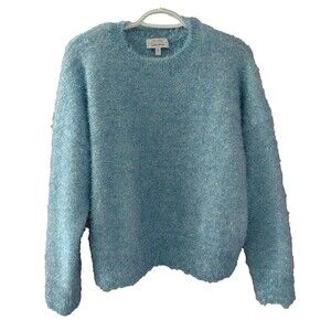 Paris Atelier Other Stories Icy Blue Glitter Tinsel Pullover Sweater Size Small
